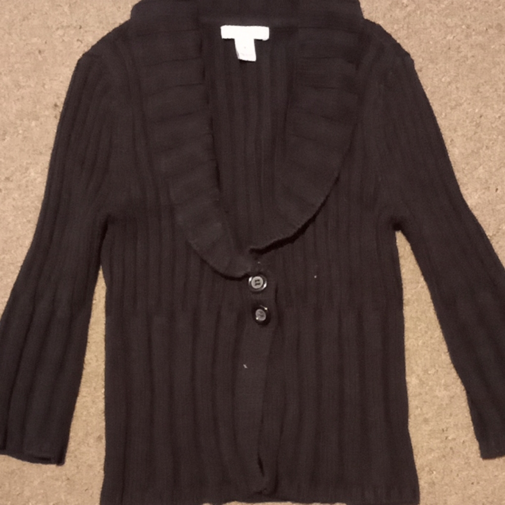 Black button sweater